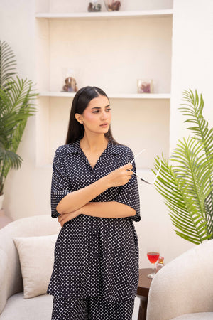 Women Loungewear Hi-Low - Midnight Dots