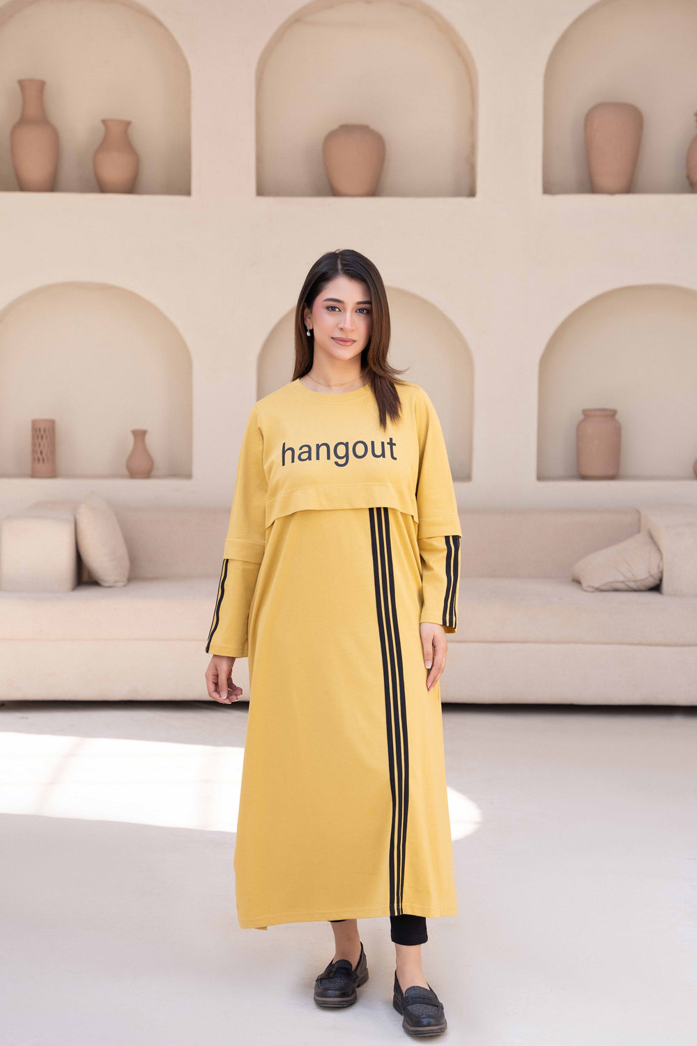 Women Long Top - Musty Stripes