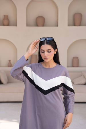 Women Long Top - Zig Zag