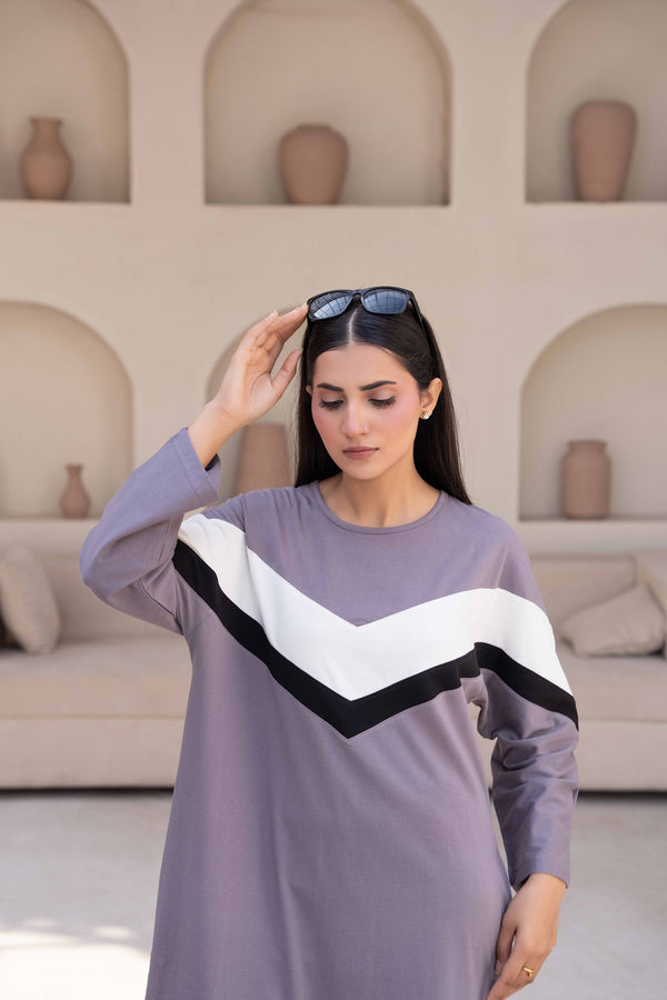 Women Long Top - Zig Zag