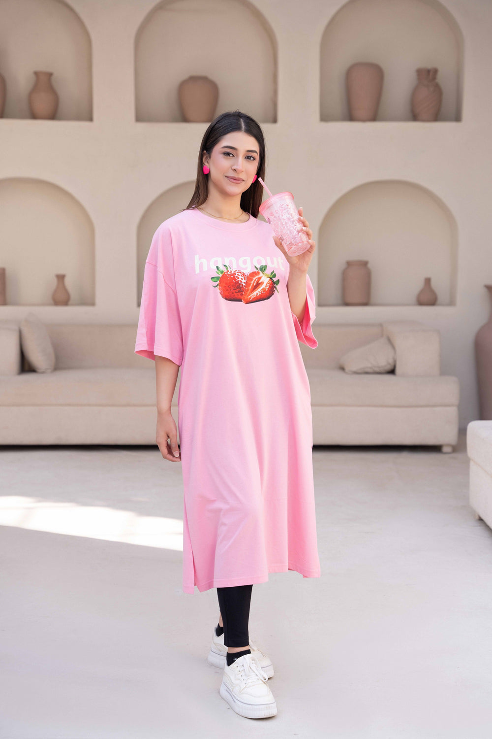 Women Long Top- Strawberry