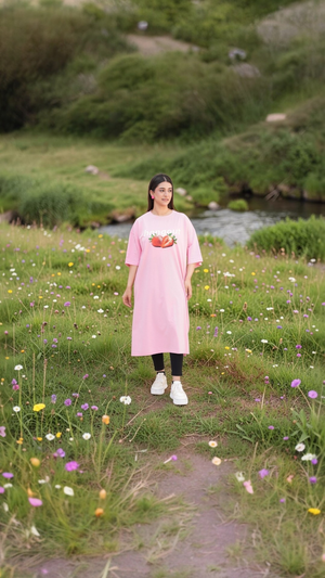 Women Long Top- Strawberry