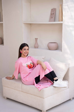 Women Long Top- Strawberry