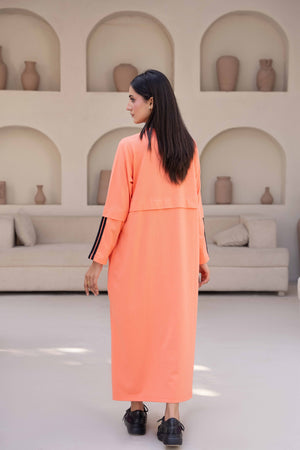 Women Long Top - Peach Stripes