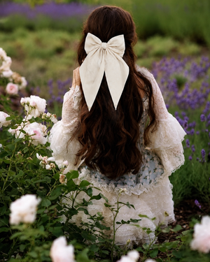 Fashion Pearl Off-White hair bow Clips