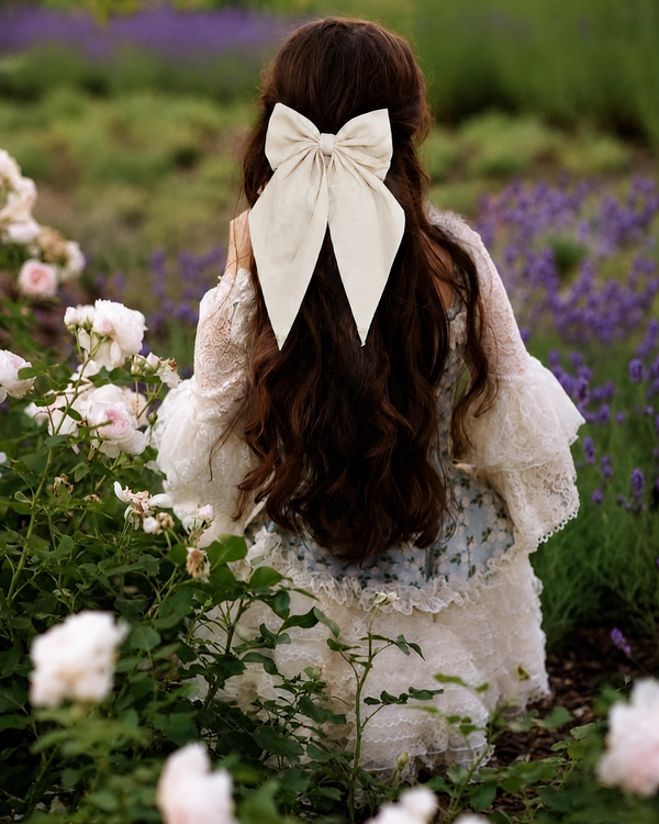 Fashion Pearl Off-White hair bow Clips