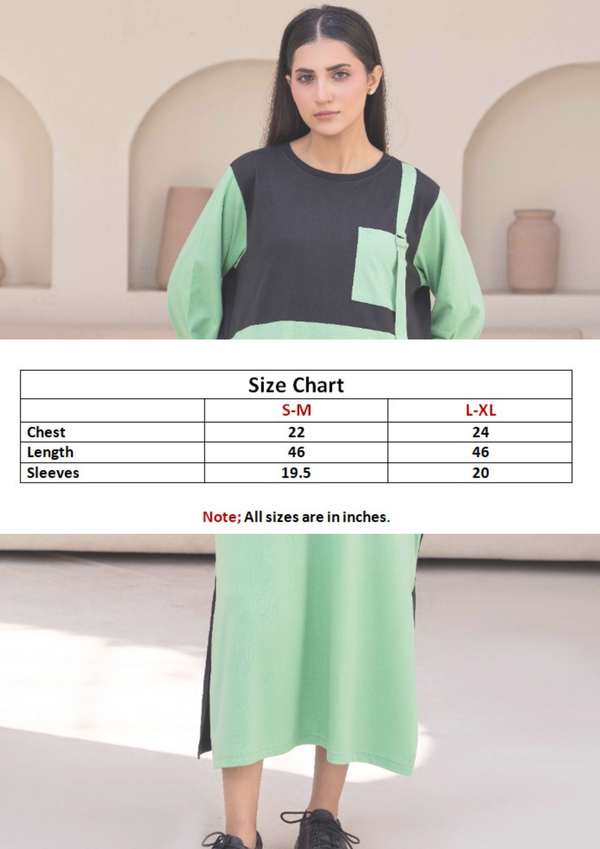 Women Long Top - Pastel Green