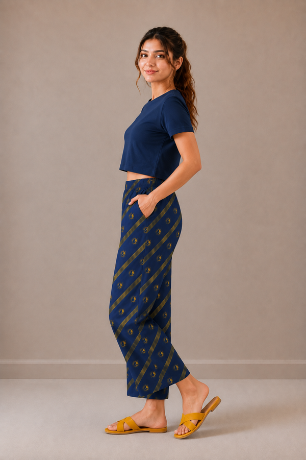 Loungewear Pajama- Blue Yellow Stripe
