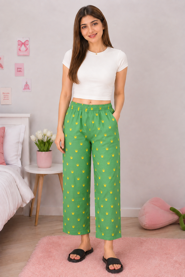 Loungewear Pajama- Green Crown