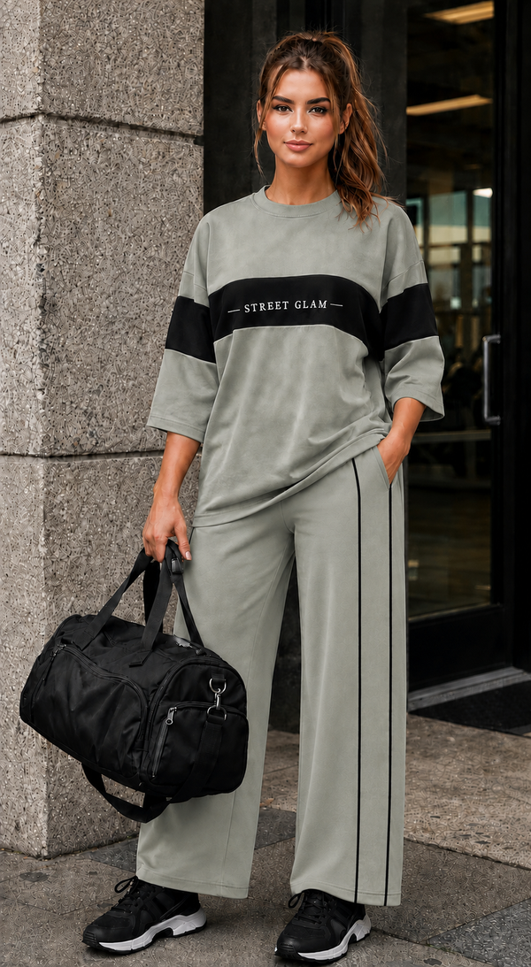 Street Glam Co-Ord Set- Pastel Green