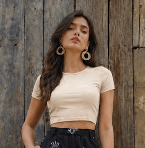 Womens  Crop Top - Beige Skin