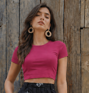 Womens  Crop Top - Hot Pink