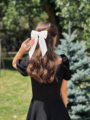 Fashion Pearl hair White bow Clips