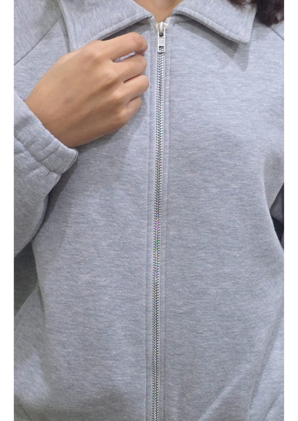 Women Zipper SweatShirt | Grey