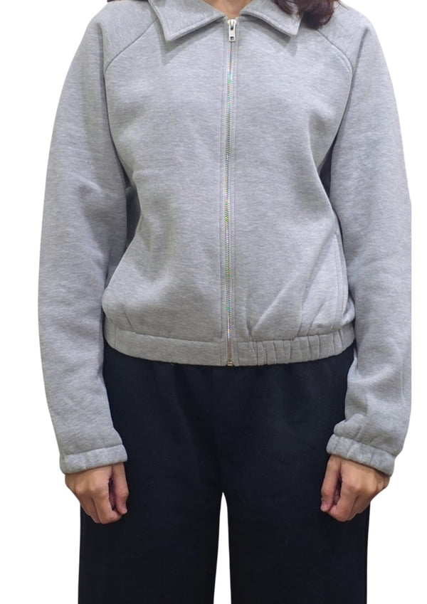 Women Zipper SweatShirt | Grey