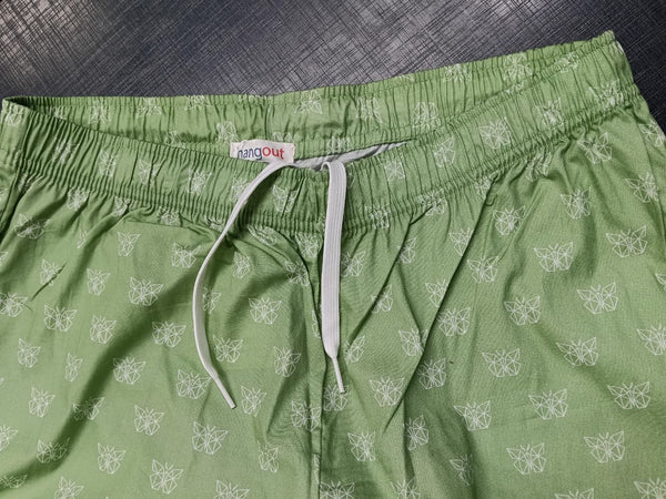 Women Loungewear Butterfly mint  Wide Leg Pajamas | 100% Cotton