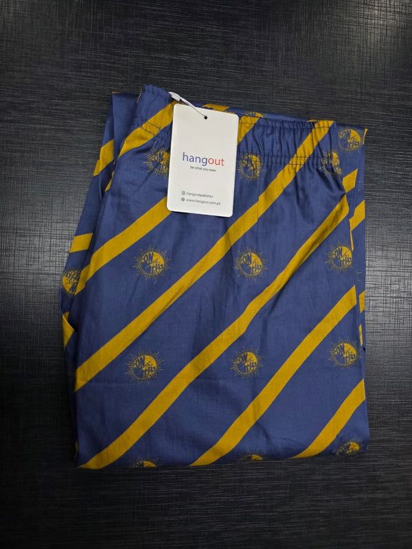 Loungewear Pajama- Blue Yellow Stripe