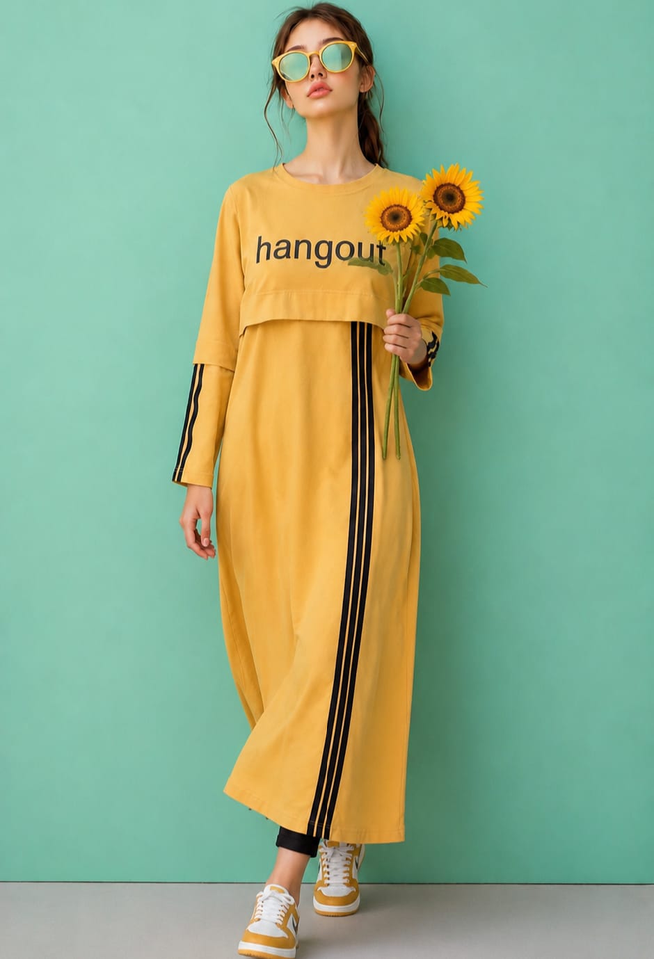 Women Long Top - Musty Stripes