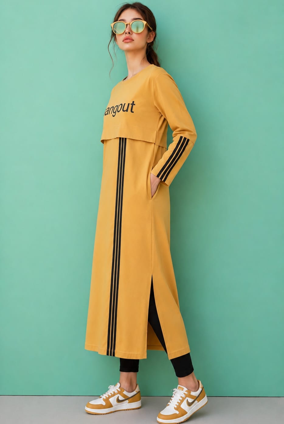 Women Long Top - Musty Stripes