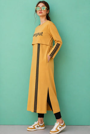 Women Long Top - Musty Stripes