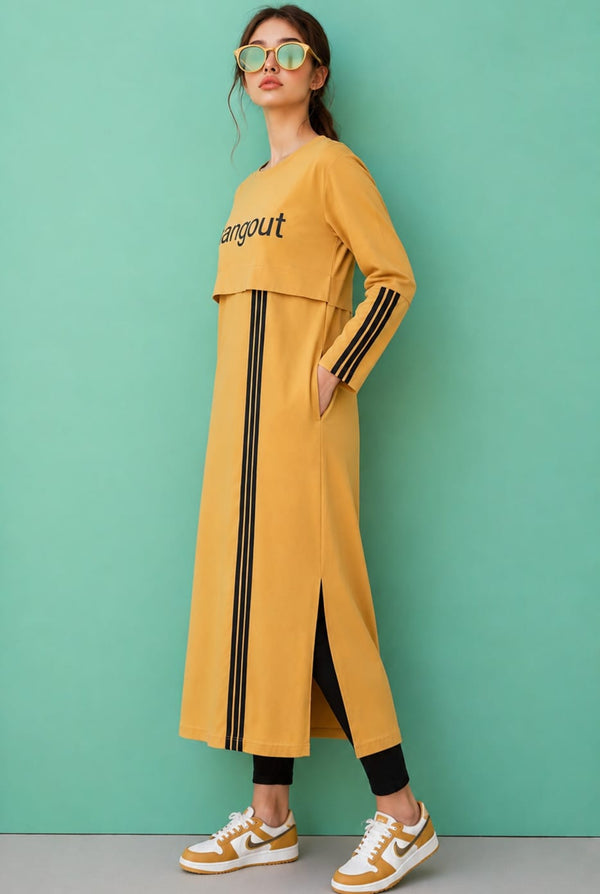Women Long Top - Musty Stripes
