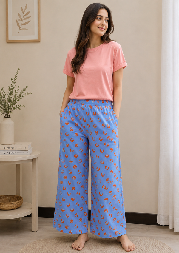 Loungewear Wide-Leg Pajama- The Smile