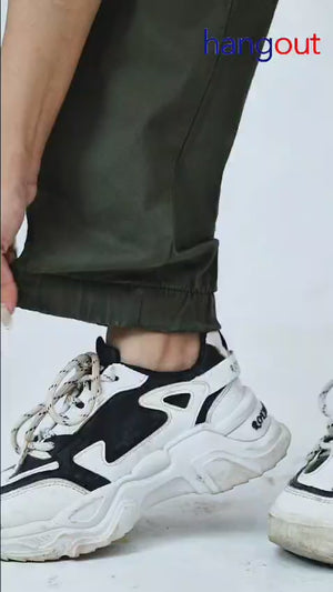 Women's Cargo Trouser Army Green Elastic Waist Cargo Pant