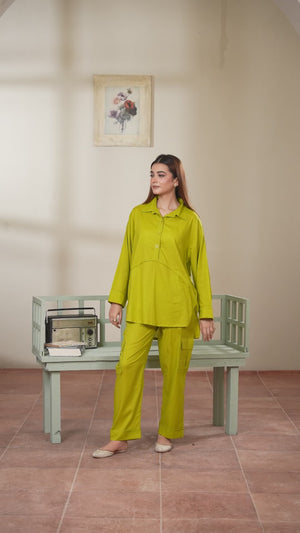 Women Cargo Loungewear - Parrot Green