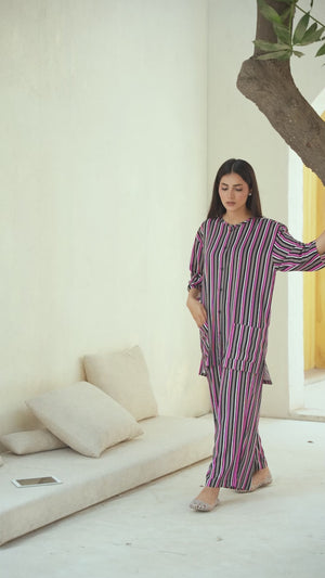 Women Sleepwear- Soft Stripe