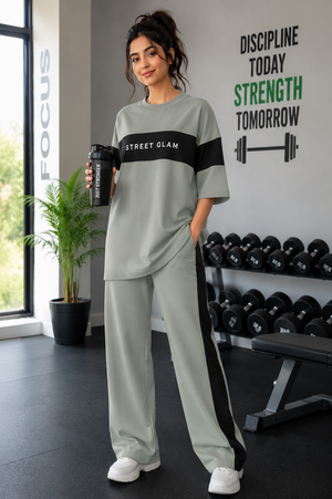 Street Glam Co-Ord Set- Pastel Green