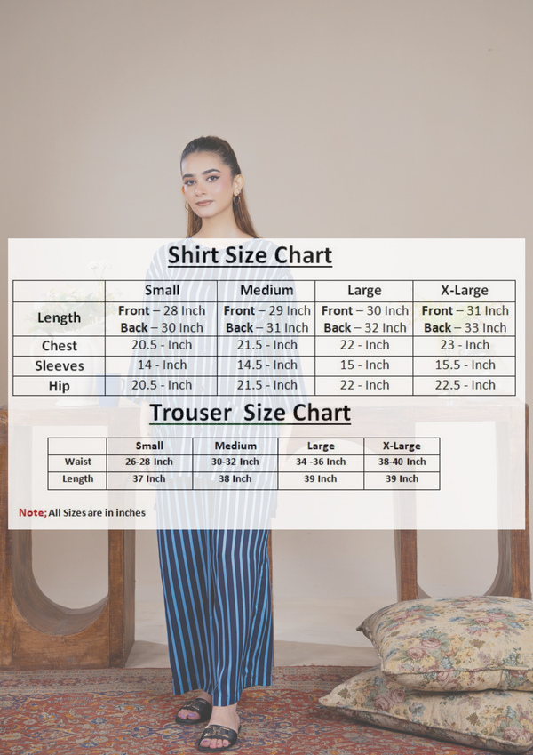 Women Sleepwear- Blue Stripe