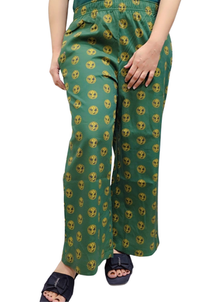 Loungewear Wide-Leg Pajama- Green Badge