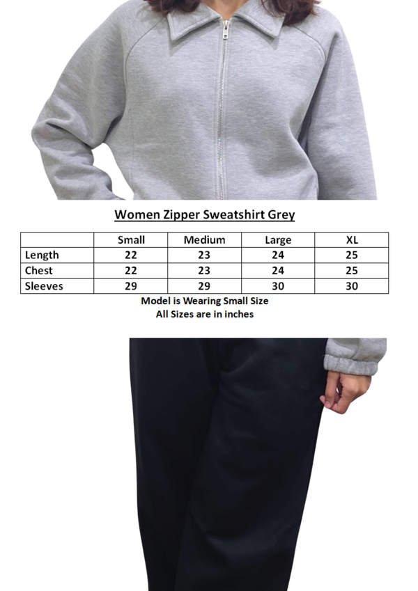 Women Zipper SweatShirt | Grey