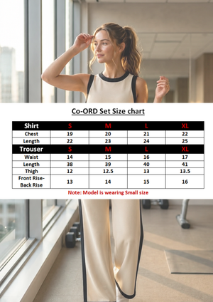 Women Contrast Trim Sleeveless Co-Ord Set - Beige - Co Ord Set for Women by Hangout Pakistan - view 3
