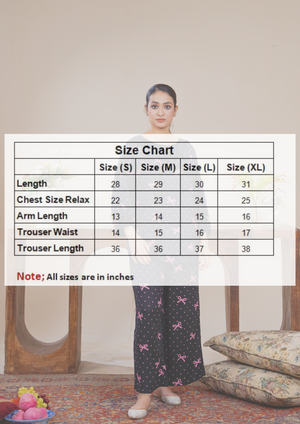 Women Classic Loungewear- Midnight Bows