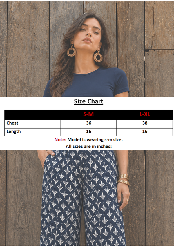 Womens  Crop Top - Navy