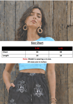Womens  Crop Top - Aqua Blue