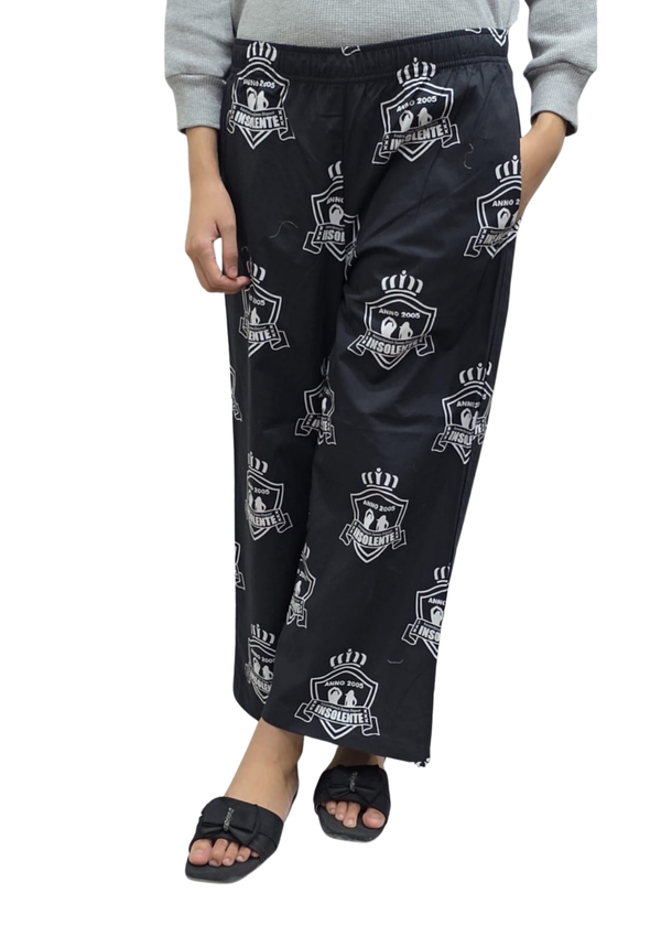 Loungewear Wide-Leg Pajama- Black Badge