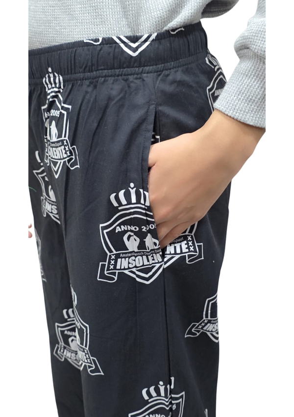 Loungewear Wide-Leg Pajama- Black Badge