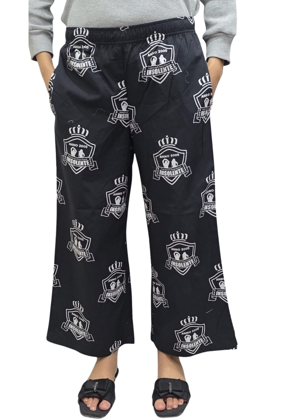 Loungewear Wide-Leg Pajama- Black Badge