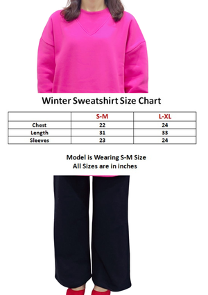 Women Sweatshirt |Long & LooseFit | Hot Pink