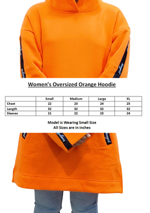 Women Oversized  Long Hoodie | Orange