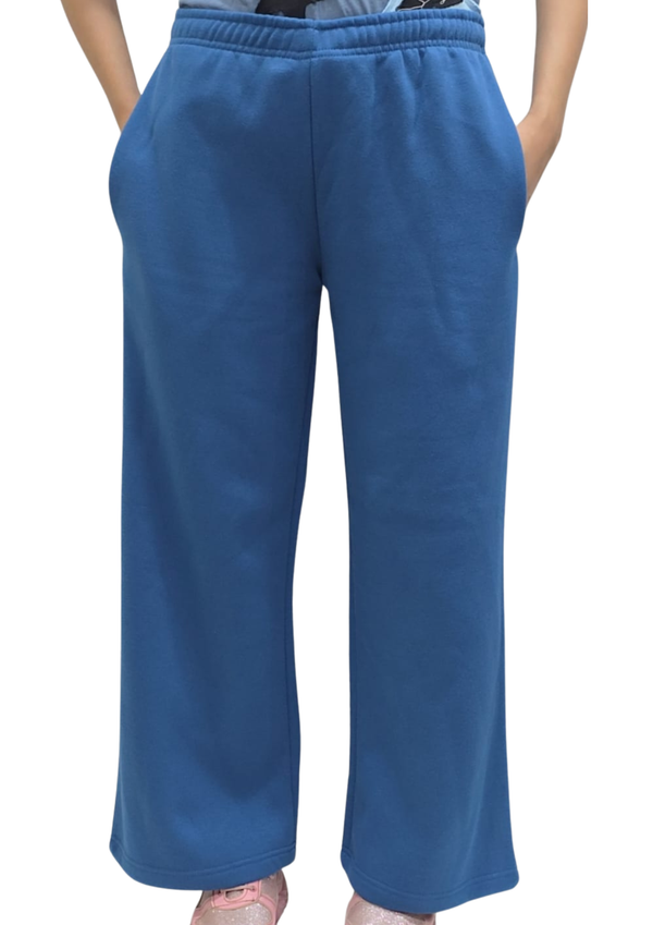 Women Fleece Jogger Wide leg - Sapphire Blue