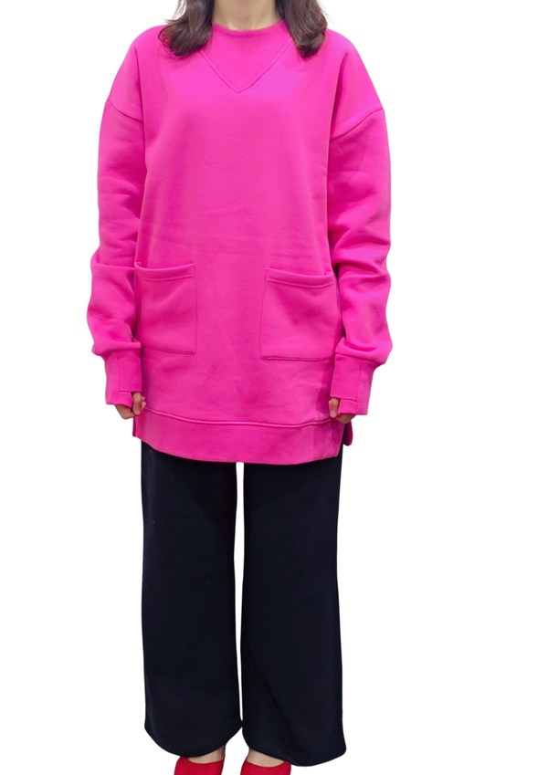 Women Sweatshirt |Long & LooseFit | Hot Pink