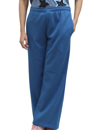 Women Fleece Jogger Wide leg - Sapphire Blue