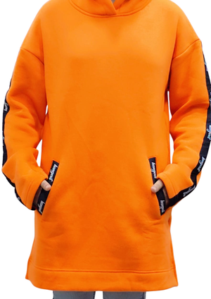 Women Oversized  Long Hoodie | Orange