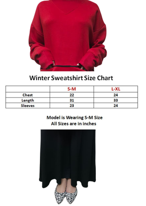 Women Sweatshirt |Long & LooseFit | Red