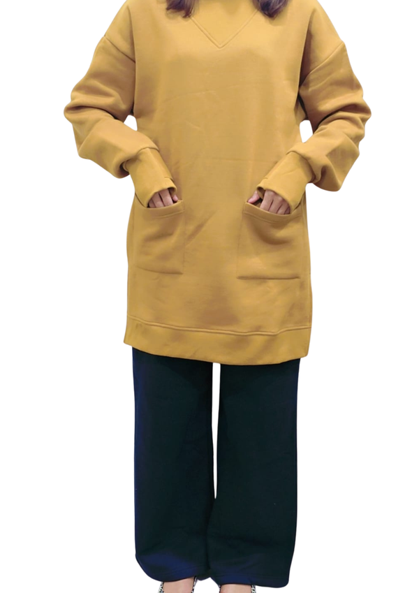 Women Sweatshirt |Long & LooseFit | Mustard